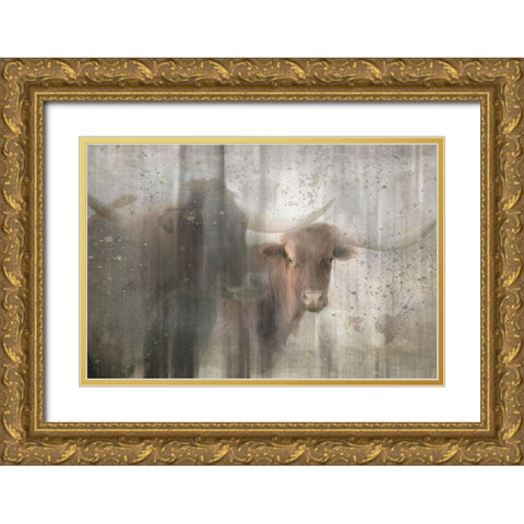 Antique Farm 15 Gold Ornate Wood Framed Art Print with Double Matting by LightBoxJournal