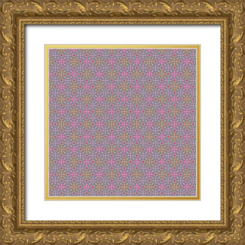 Cherry Pops Surface Pattern 03 Gold Ornate Wood Framed Art Print with Double Matting by LightBoxJournal