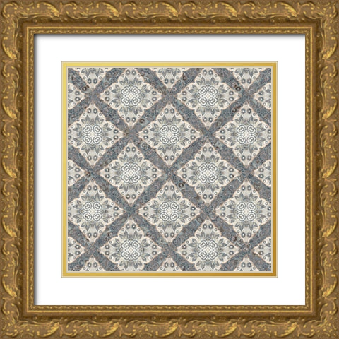 Junk Gypsy Pattern 04 Gold Ornate Wood Framed Art Print with Double Matting by LightBoxJournal