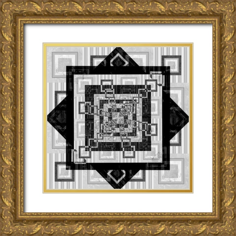 Geo Pattern 02 Gold Ornate Wood Framed Art Print with Double Matting by LightBoxJournal