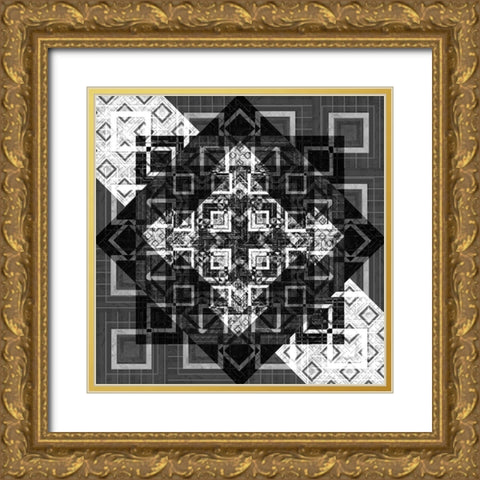 Geo Pattern 03 Gold Ornate Wood Framed Art Print with Double Matting by LightBoxJournal