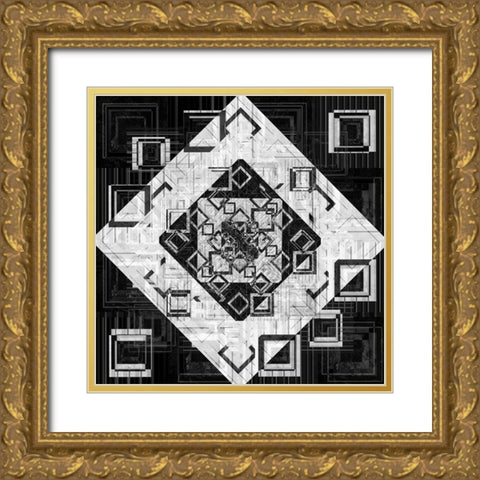 Geo Pattern 06 Gold Ornate Wood Framed Art Print with Double Matting by LightBoxJournal
