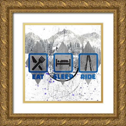 Extreme Eat-Sleep-Ride Gold Ornate Wood Framed Art Print with Double Matting by LightBoxJournal