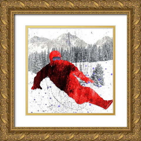 Extreme Snowboarder 02 Gold Ornate Wood Framed Art Print with Double Matting by LightBoxJournal