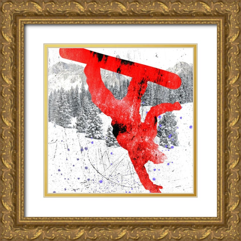 Extreme Snowboarder 03 Gold Ornate Wood Framed Art Print with Double Matting by LightBoxJournal