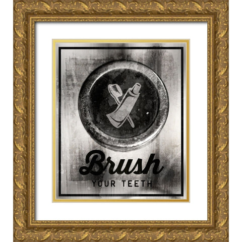 Farm bathroom signs 11 Gold Ornate Wood Framed Art Print with Double Matting by LightBoxJournal