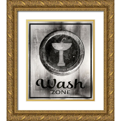 Farm bathroom signs 16 Gold Ornate Wood Framed Art Print with Double Matting by LightBoxJournal