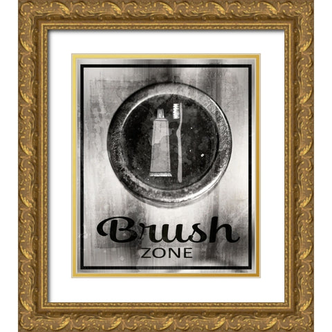 Farm bathroom signs 18 Gold Ornate Wood Framed Art Print with Double Matting by LightBoxJournal