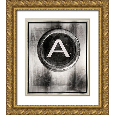 Farm Letter A captial Gold Ornate Wood Framed Art Print with Double Matting by LightBoxJournal