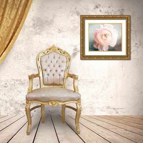 Peony 02 Gold Ornate Wood Framed Art Print with Double Matting by LightBoxJournal