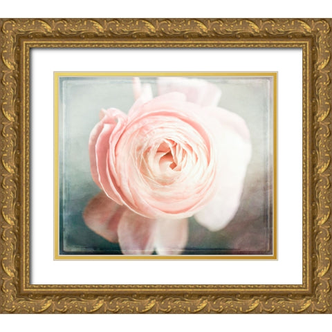 Peony 02 Gold Ornate Wood Framed Art Print with Double Matting by LightBoxJournal