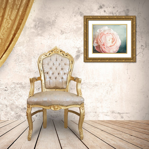 Peony 04 Gold Ornate Wood Framed Art Print with Double Matting by LightBoxJournal