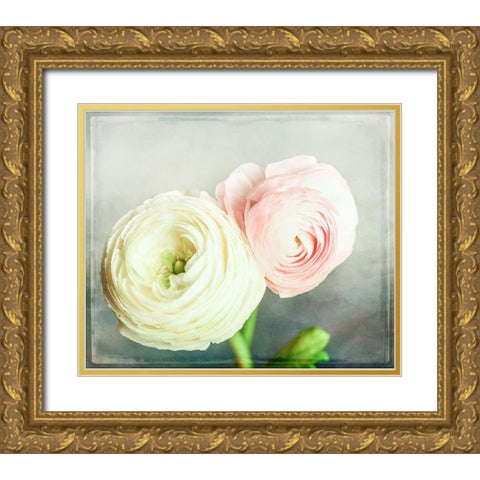 Peony 06 Gold Ornate Wood Framed Art Print with Double Matting by LightBoxJournal