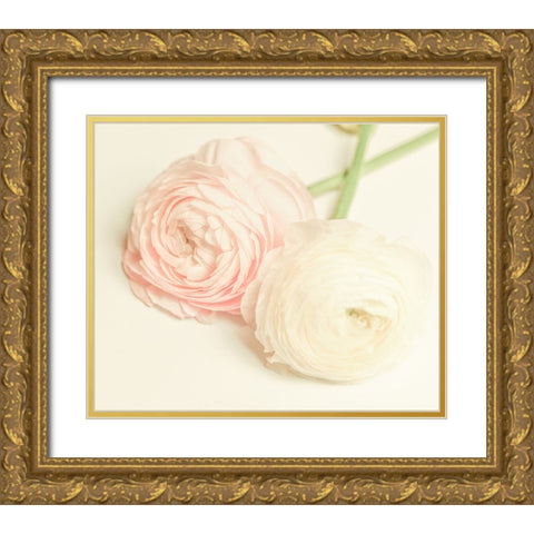 Peony A3 Gold Ornate Wood Framed Art Print with Double Matting by LightBoxJournal