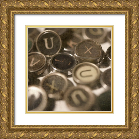 Typewriter 02 Royal keys 3 Gold Ornate Wood Framed Art Print with Double Matting by LightBoxJournal