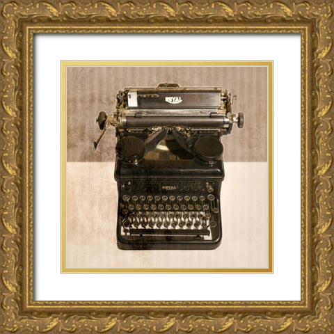 Typewriter 02 Royal Gold Ornate Wood Framed Art Print with Double Matting by LightBoxJournal