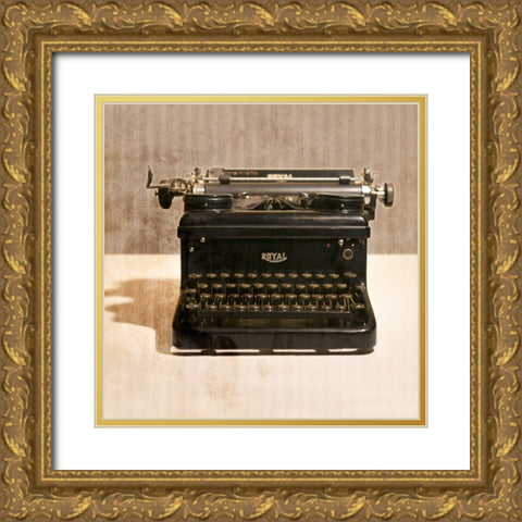 Typewriter 03 Royal Gold Ornate Wood Framed Art Print with Double Matting by LightBoxJournal