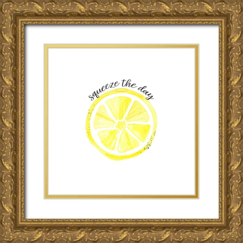 Easy Peasy Lemon Kitchen 3 Gold Ornate Wood Framed Art Print with Double Matting by LightBoxJournal