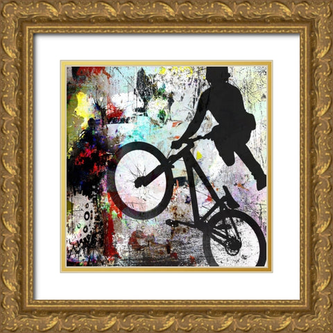 Extreme BMX 2 Gold Ornate Wood Framed Art Print with Double Matting by LightBoxJournal