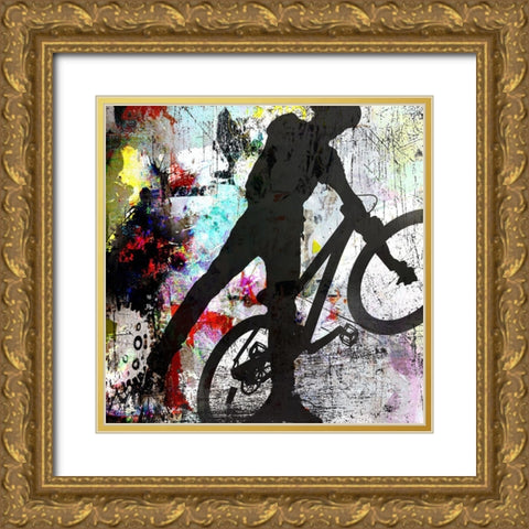 Extreme BMX 3 Gold Ornate Wood Framed Art Print with Double Matting by LightBoxJournal