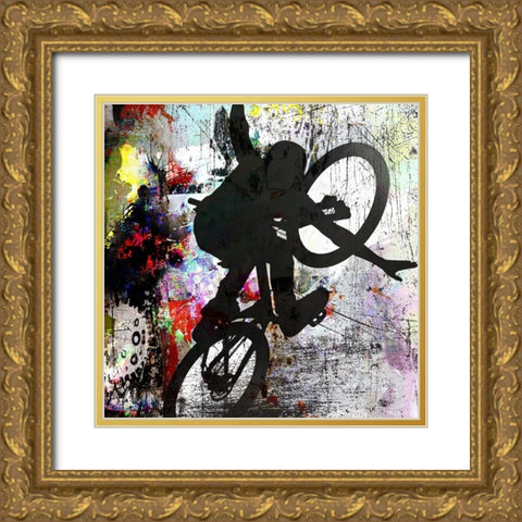 Extreme BMX 4 Gold Ornate Wood Framed Art Print with Double Matting by LightBoxJournal