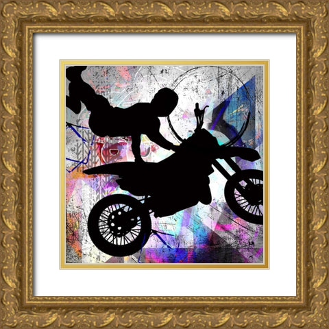 Extreme Motocross 2 Gold Ornate Wood Framed Art Print with Double Matting by LightBoxJournal