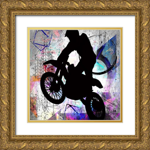 Extreme Motocross 4 Gold Ornate Wood Framed Art Print with Double Matting by LightBoxJournal