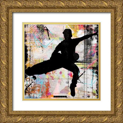Extreme Skate Boarder 2 Gold Ornate Wood Framed Art Print with Double Matting by LightBoxJournal