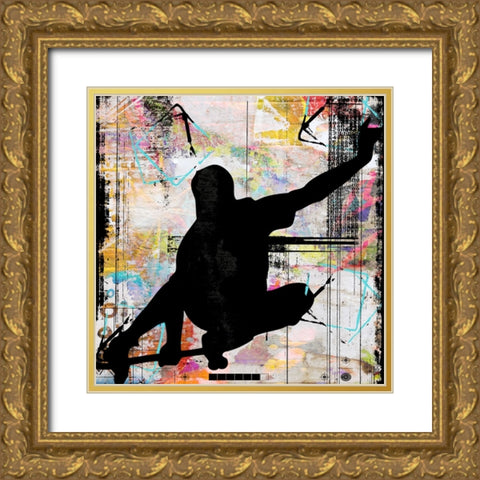 Extreme Skate Boarder 3 Gold Ornate Wood Framed Art Print with Double Matting by LightBoxJournal