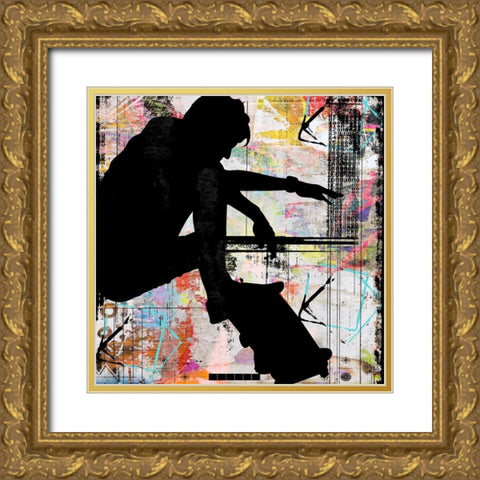 Extreme Skate Boarder 4 Gold Ornate Wood Framed Art Print with Double Matting by LightBoxJournal