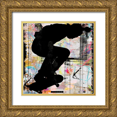 Extreme Skate Boarder 5 Gold Ornate Wood Framed Art Print with Double Matting by LightBoxJournal