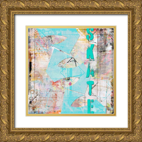 Extreme Skate Boarder TYPE Gold Ornate Wood Framed Art Print with Double Matting by LightBoxJournal