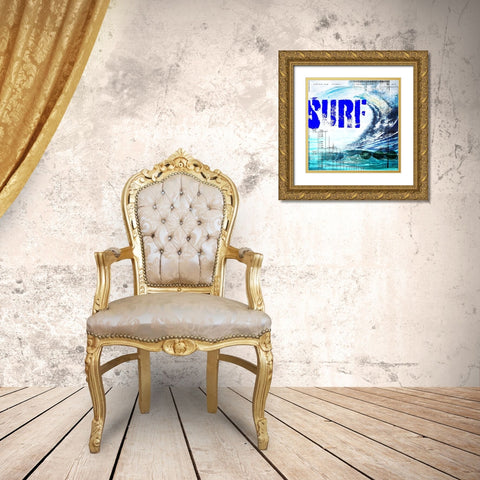 Extreme Surfer TYPE Gold Ornate Wood Framed Art Print with Double Matting by LightBoxJournal