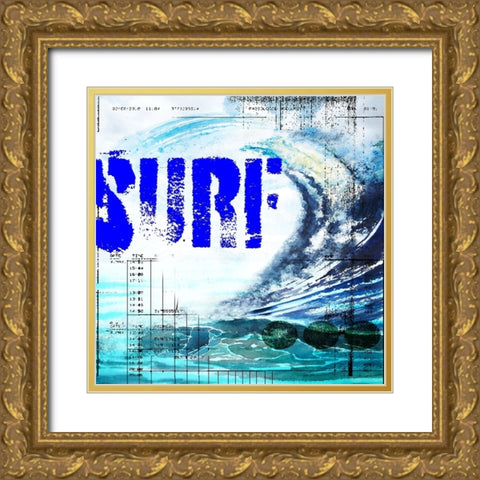 Extreme Surfer TYPE Gold Ornate Wood Framed Art Print with Double Matting by LightBoxJournal
