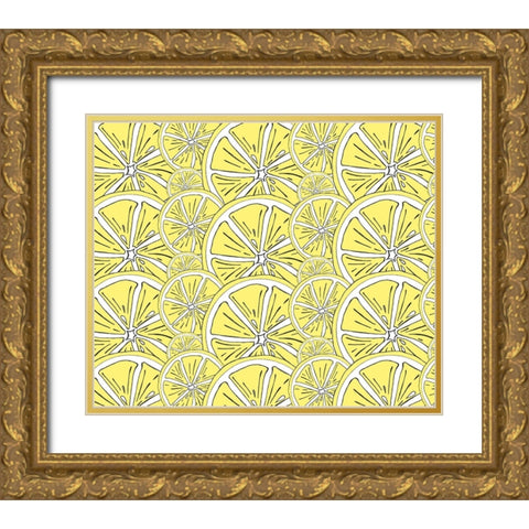 Just Lemons 4 Gold Ornate Wood Framed Art Print with Double Matting by LightBoxJournal