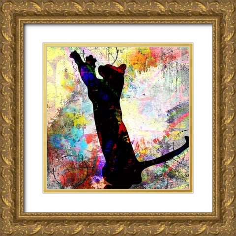 Playful Kitty 2 Gold Ornate Wood Framed Art Print with Double Matting by LightBoxJournal