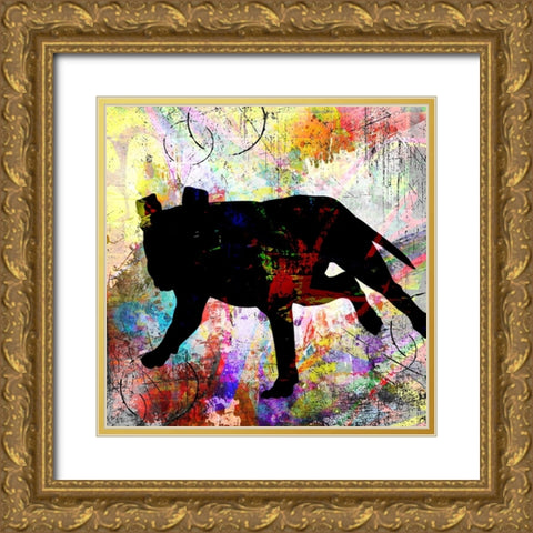Playful Puppy 2 Gold Ornate Wood Framed Art Print with Double Matting by LightBoxJournal