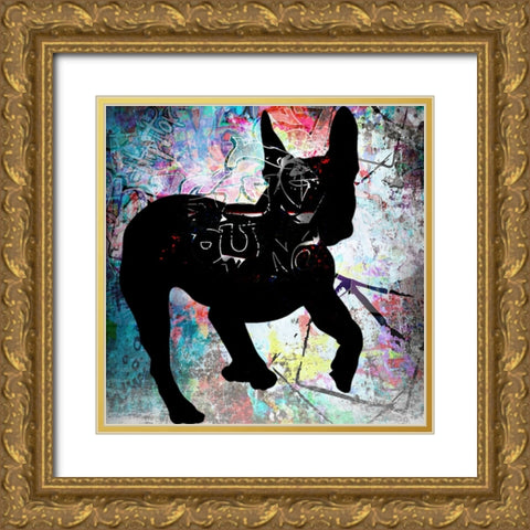 Playful Puppy 8 Gold Ornate Wood Framed Art Print with Double Matting by LightBoxJournal