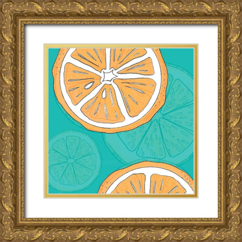 Summer time Citrus fun 3 Gold Ornate Wood Framed Art Print with Double Matting by LightBoxJournal