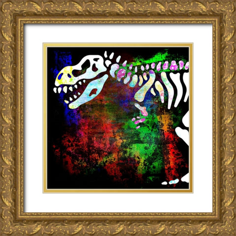 Dino Bones 02 Gold Ornate Wood Framed Art Print with Double Matting by LightBoxJournal