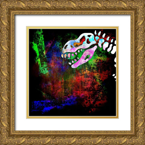 Dino Bones T-Rex series 1 Gold Ornate Wood Framed Art Print with Double Matting by LightBoxJournal