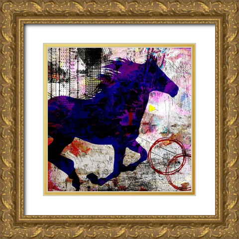 My Painted Pony 02 Gold Ornate Wood Framed Art Print with Double Matting by LightBoxJournal