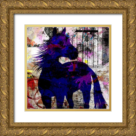 My Painted Pony 03 Gold Ornate Wood Framed Art Print with Double Matting by LightBoxJournal