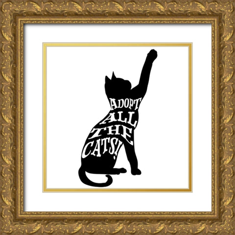 RescueCat 02 Gold Ornate Wood Framed Art Print with Double Matting by LightBoxJournal
