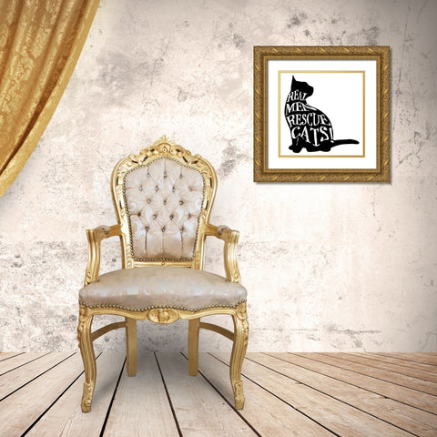 RescueCat 07 Gold Ornate Wood Framed Art Print with Double Matting by LightBoxJournal