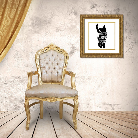 RescueCat 08 Gold Ornate Wood Framed Art Print with Double Matting by LightBoxJournal
