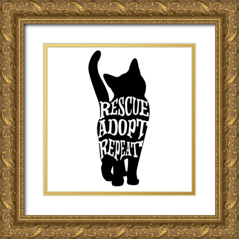 RescueCat 08 Gold Ornate Wood Framed Art Print with Double Matting by LightBoxJournal