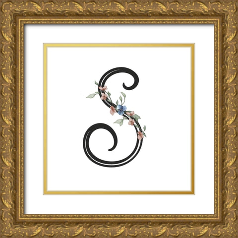 S Gold Ornate Wood Framed Art Print with Double Matting by LightBoxJournal