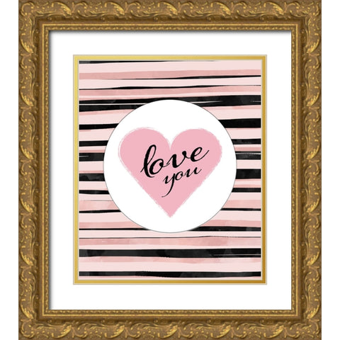 Love you 01 Gold Ornate Wood Framed Art Print with Double Matting by LightBoxJournal