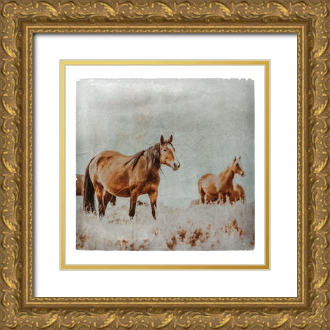 Wild Horses of the Great Basin Lomography 01 Gold Ornate Wood Framed Art Print with Double Matting by LightBoxJournal